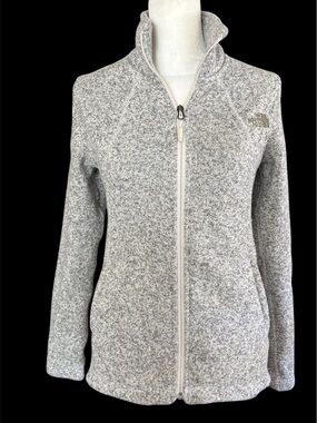The North Face Heather Grey Full-Zip Fleece Jacket. Size XS